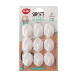 KIT 9 GANCHOS PLASTICO 3,5X2X1,5CM