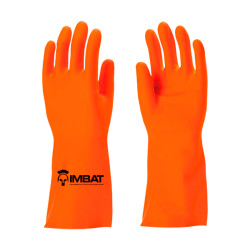LUVA LATEX IMBAT FORRADA LARANJA 08