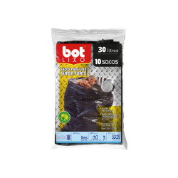 SACO P/LIXO SUP.FORTE PR. 30L C/10