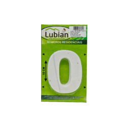 NUMERO LUBIAN 3D BRANCO ABS 0 10CM