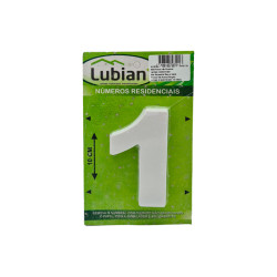 NUMERO LUBIAN 3D BRANCO ABS 1 10CM