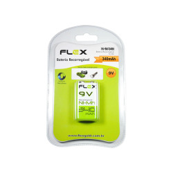 PILHA BATERIA FLEX 9V RECARR.340MAH
