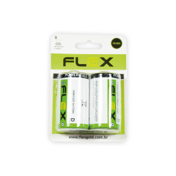 PILHA FLEX TIPO D ZINCO-CARBONO C/2