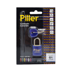 CADEADO PILLER  20MM COLOR AZUL