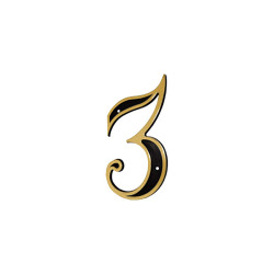 NUMERO COLONIAL PRETO/DOURADO N.3