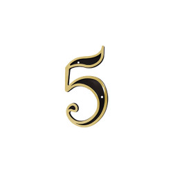 NUMERO COLONIAL PRETO/DOURADO N.5