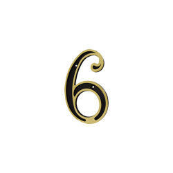 NUMERO COLONIAL PRETO/DOURADO N.6