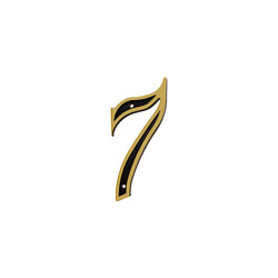 NUMERO COLONIAL PRETO/DOURADO N.7