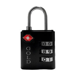 CADEADO C/SEGR.GOLD TSA/PTO/3DIGIT