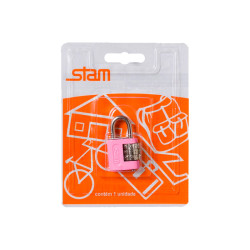 CADEADO C/SEGR.STAM 25MM CART.ROSA